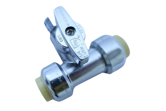 DS00325: Universal Quick Connection Water Valve with Shut-off for use with 1/2 inch PVC/Copper Pipe